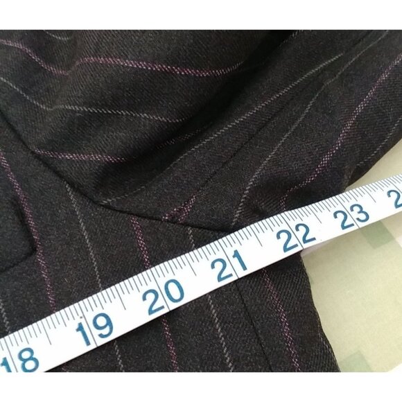 Chap's Men's Gray & Pink Stripes Long Sleeve Wool Suit Buttoned Jacket Size 38 R - Picture 9 of 11